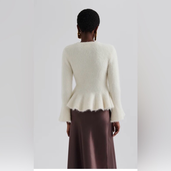 Malina off white alpaca blend knit feminine silhouette sweater - Picture 2 of 5